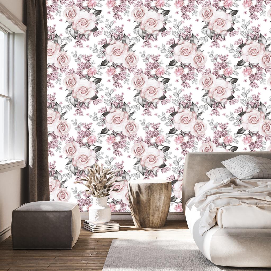 Delicate roses wallpaper for living room and bedroom 50x1000