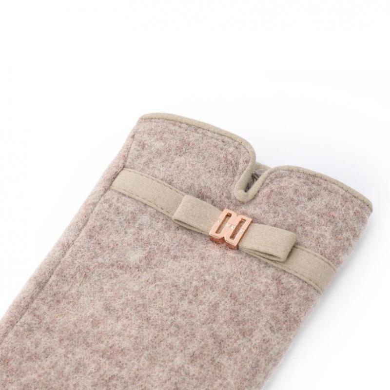 Daks Beige Wool Dd Ribbon Touch Gloves Dcgv0f209