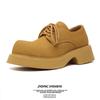 Derby Shoes Men's Spring and Summer 2024 New Mickey Big Head Shoes Low Top Big Yellow Boots Round Head Fashion Leather Shoes 9522-E