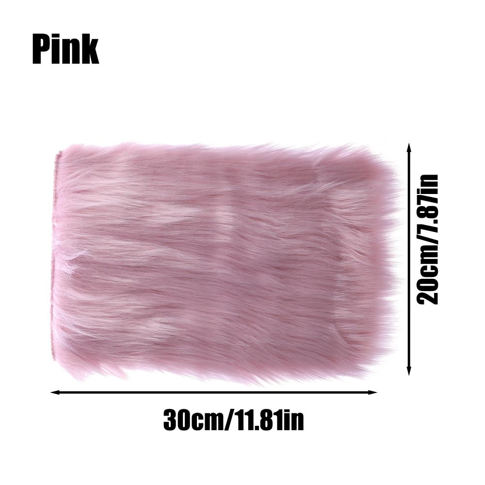 Winter Car Armrest Cushion 30x20cm Car Arm Rest Box Artificial Wool Warm Non-slip Long Plush Cover Pad Car Interior Accessories
