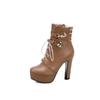 Damen High Heel Stiefeletten Neue Wasserdichte Plateau klobige Große Römische Stiefeletten für Herbst und Winter