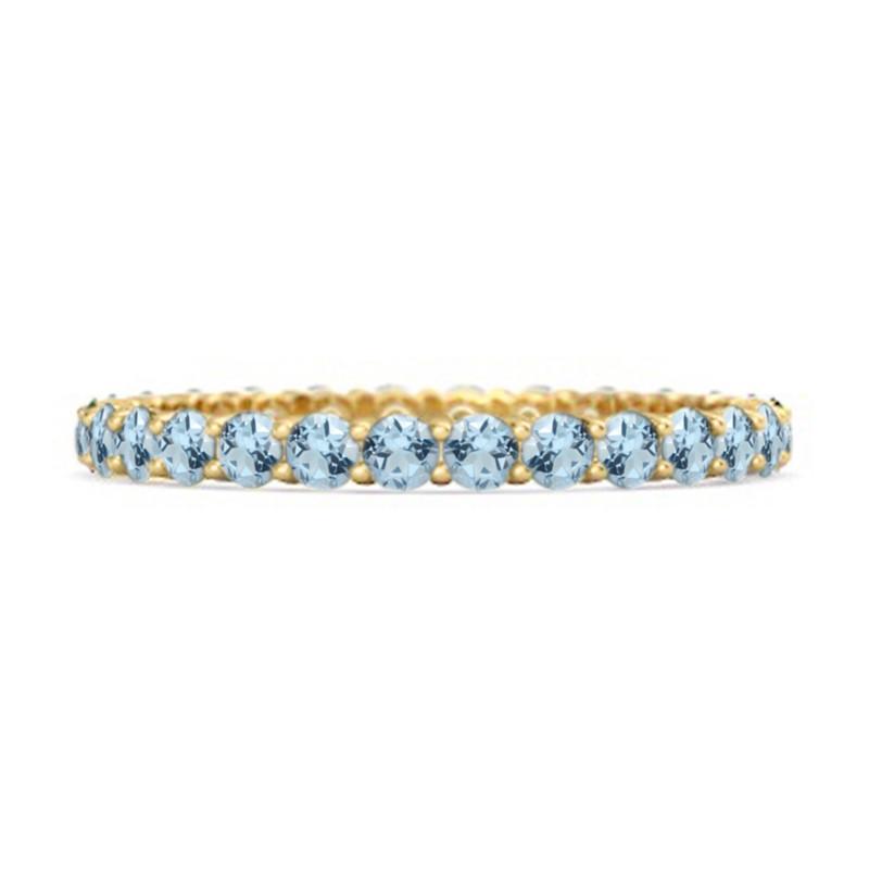 

Blue Topaz Full Eternity Ring -925 Sterling Silver Gold Vermeil 10 золотий/жовтий