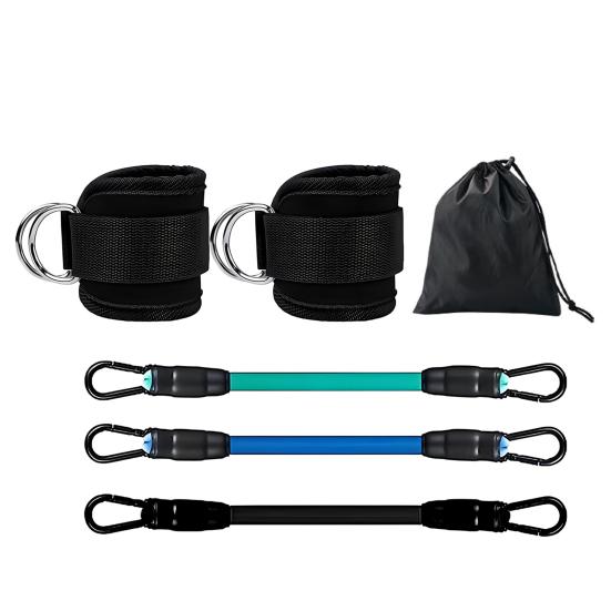 Fitness Ankle Strap with 3 Resistance Bands Glute Workouts Leg Training Kickbacks Booty Hip Abductors Body Exercise Ankle Resistance Bands with Cuffs
