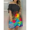 Women's Casual Fashion Home Gradient One Shoulder Dress