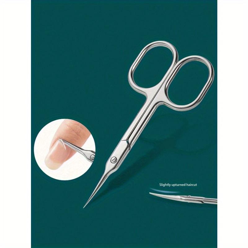 

1 шт. Ножницы прямые из нержавеющей стали для ухода за волосами на лице, маникюра, ногтей, усов, бровей, ресниц, носа, ушей, набор для ухода за кутикулой серебряный