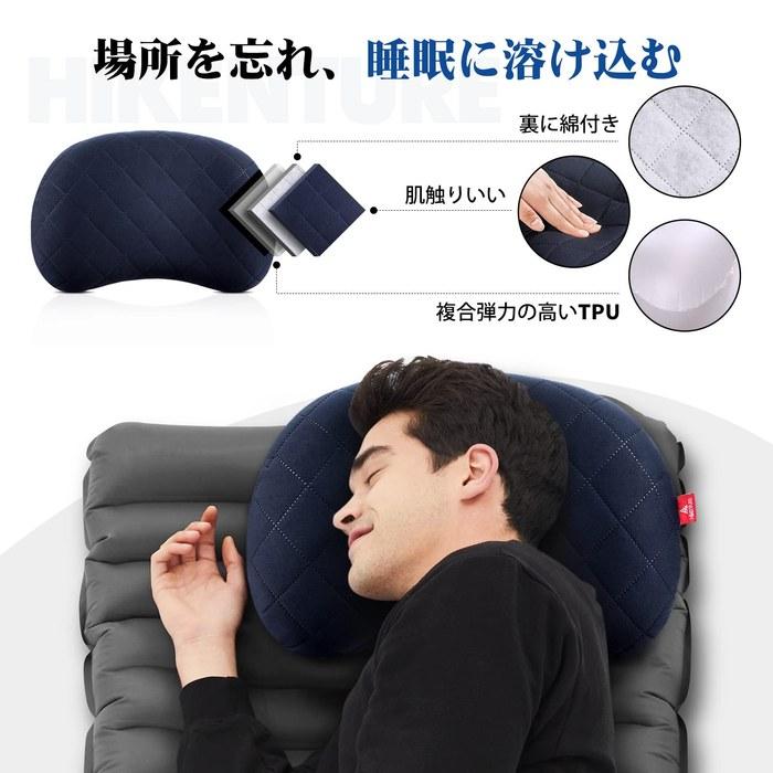 Hikenture Camping Pillow Lightweight Compact [140g] with 100% Cotton Cover - Navy Blue