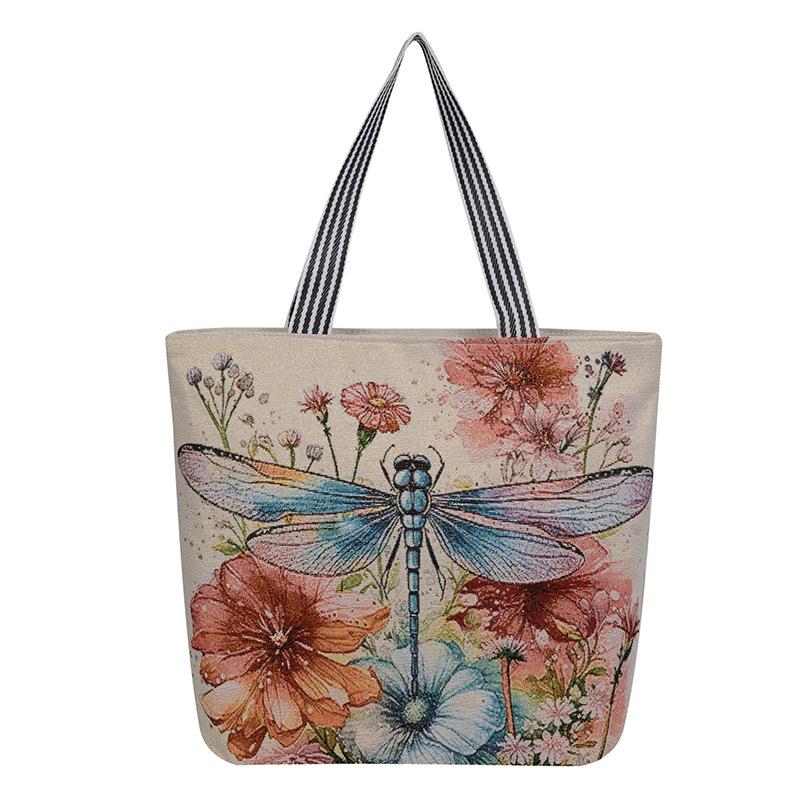 Ethnic Style Embroidered Canvas Bag Sofa Cloth Shoulder Women's Bag Women's Cross-border Leisure Gold Silk Embroidered Backpack