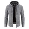 Herren Kapuzen-Fleece-Strick-Cardigan-Pullover