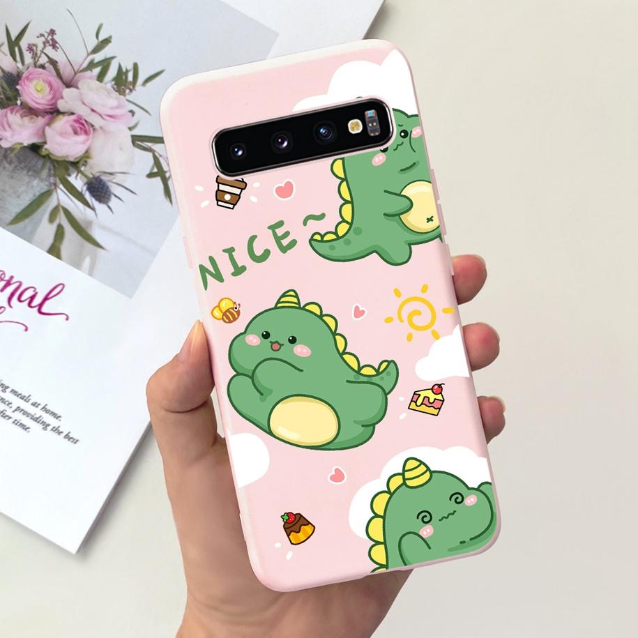For Samsung S10 Plus SM-G975F Case Cute Dinosaur Duck Cartoon Soft Silicone Phone Cover For Samsung Galaxy S10 S10e G973F Bumper