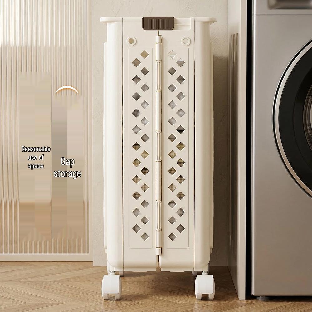 Foldable Laundry Hamper with Wheels, Large Capacity Dirty Clothes Basket for Bathroom Storage