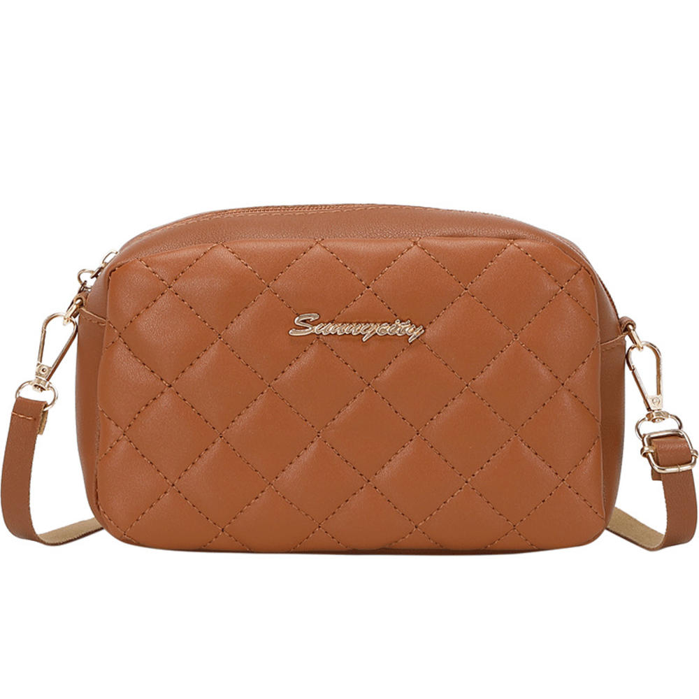 Fashion Versatile Women Shoulder Bag Korean Version Messenger Bag Texture Chain Rhomboid Pu Leather Handbag Crossbody Phone Bags