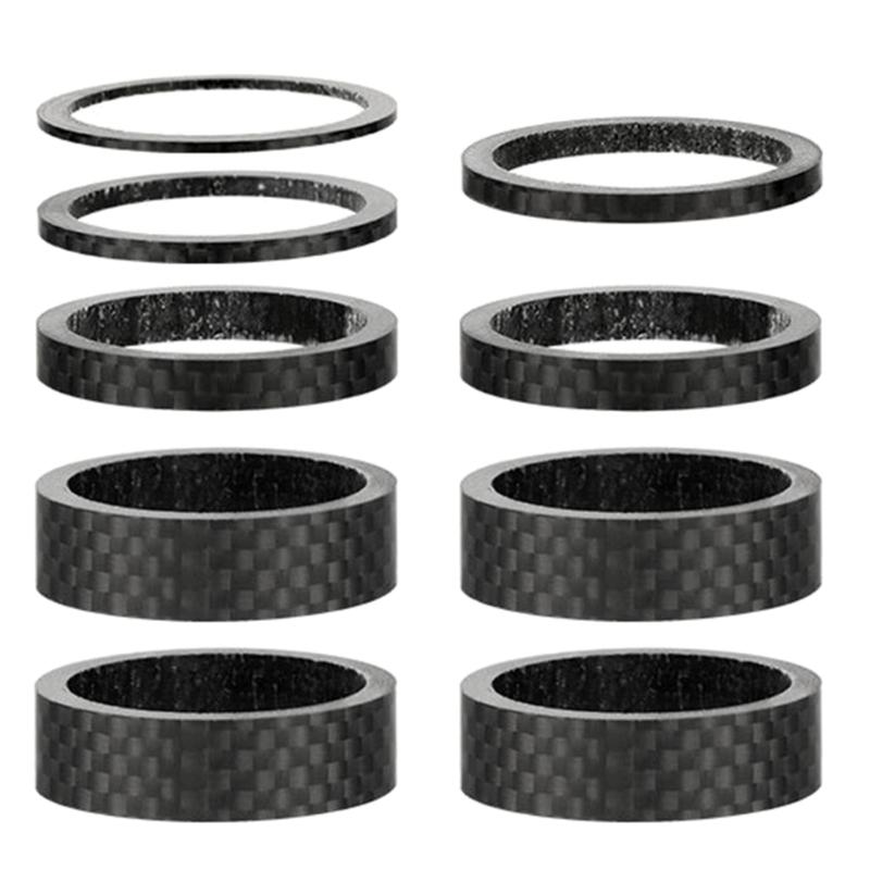 7/9Pcs Carbon Fiber Bicycles Headset Washer Road Bike Stem Headset Spacers 28.6MM Bike Front Fork Stem Washer Enduring