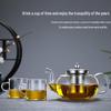 Chaxun 800ml Thickened Glass Teapot for Boiling & Flower Tea