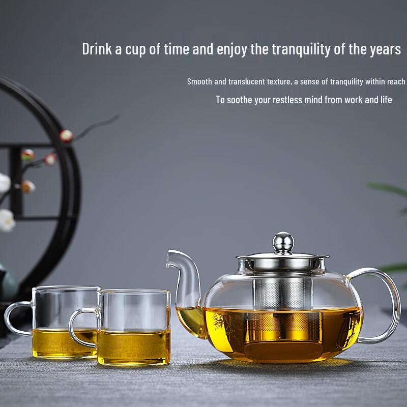 Chaxun 800ml Thickened Glass Teapot for Boiling & Flower Tea