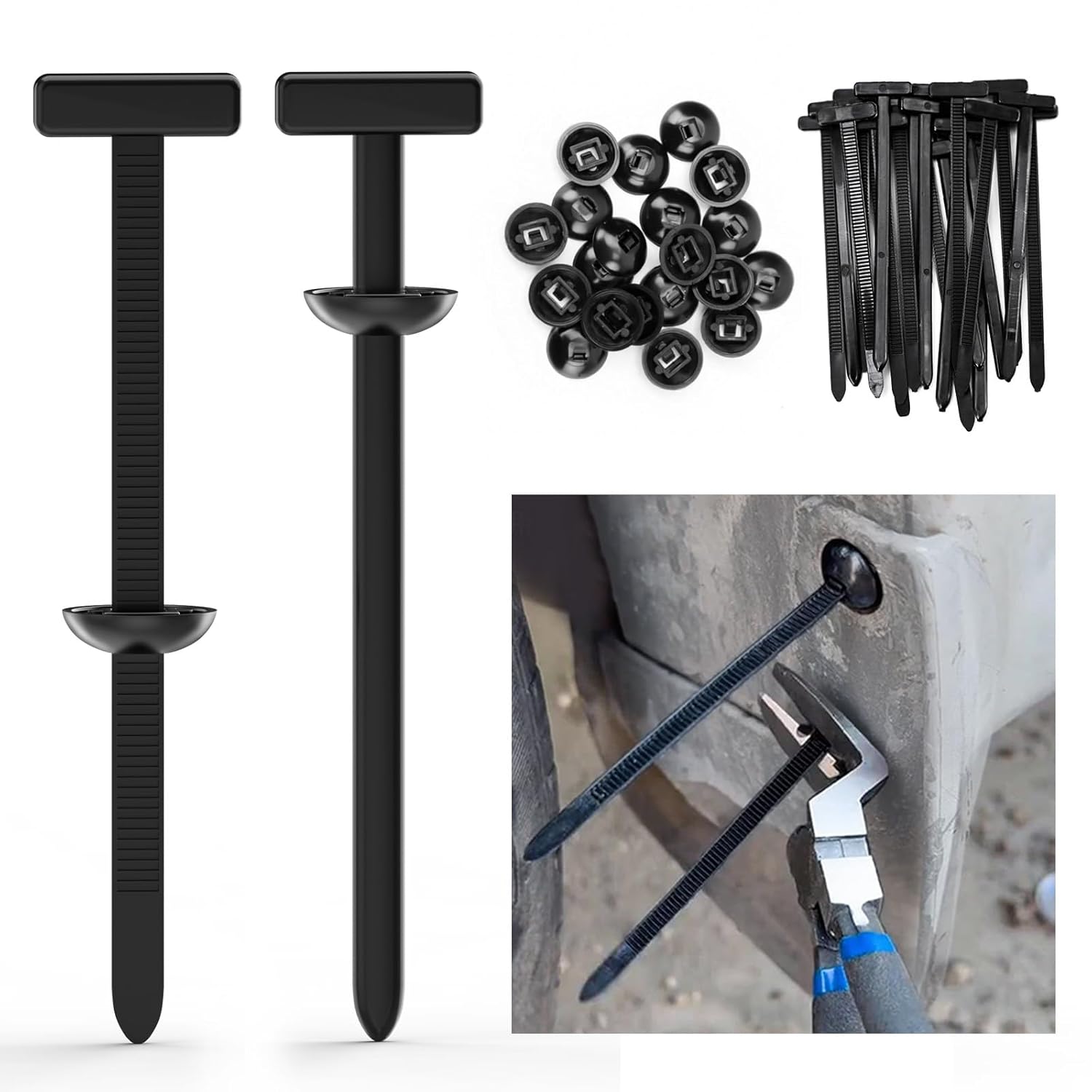 

Automotive Zpper Clips - Nylon Universal Cable Tie Buckle for Car Panel Retainer Clips - 20 PCS Screw Replacement Zip Ties
