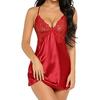 1PCS Women Pajamas Nightdress Sleepwear Sexy Lace High Quality Solid Color Comfortable Deep V Neck
