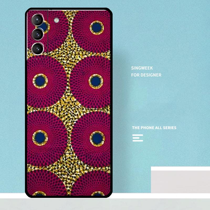 African Wax Fabric Case For Samsung Galaxy S25 Ultra S25 FE S20 S21 S22 S23 Plus S9 S10 S24 Ultra Phone Cover