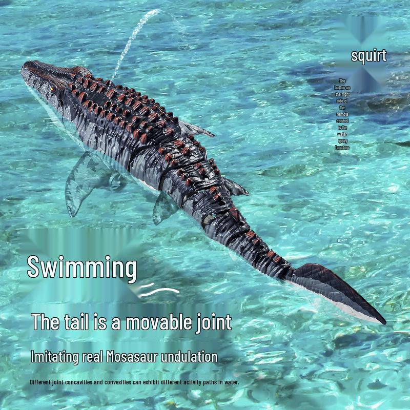 Large Electric Plesiosaurus Toy: Remote Control Dinosaur That Swims & Sprays Water - Perfect Gift for Boys