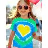 Girl Clothing Heart Tie Dye Print Summer Kids Short Sleeve T-Shirt Cute Round Neck Boy Girl Tee Outdoor Cute Children's Clothing