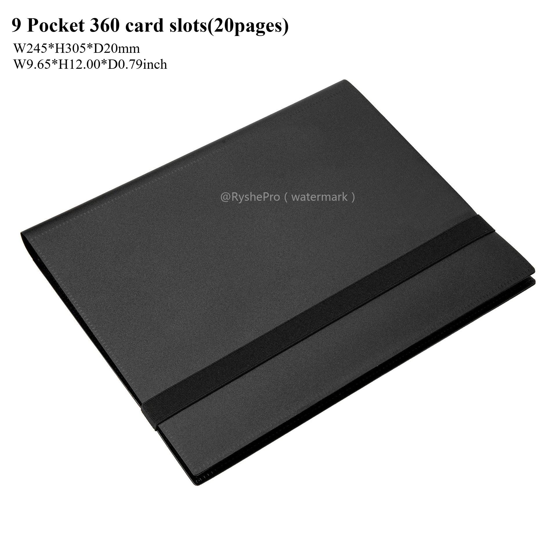 Card Binder with 9 Pocket Trading Card Album Display Binder 360 Side Loading Pocket Holder for TCG Yugioh MTG Game Card Book чёрный