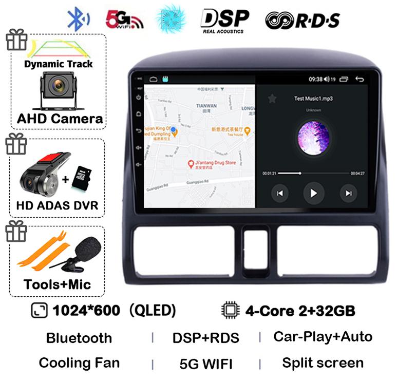 Android 14 Carplay Auto Car Radio For Honda CR-V CRV 2 2001-2006 Stereo GPS Multimedia Video Player WIFI+4G Head Unit Audio DSP