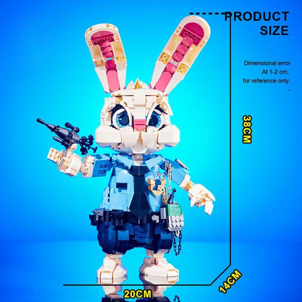 DK7064 Officer Rabbit 1387pcs Models DIY Small-Piece Building Blocks Brick MOC Technical Assembly Toys for Kids Gifts