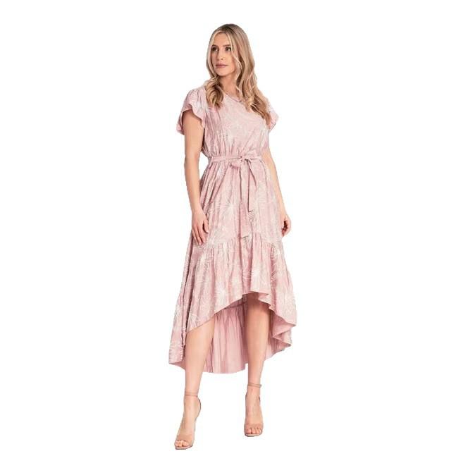 2026 European and American women s clothing explosive summer new fashion casual floral belt dress S