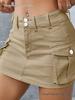 European & American Style Autumn Low-Waist Slim Fit Hip-Hugging Solid Color Skirt for Women