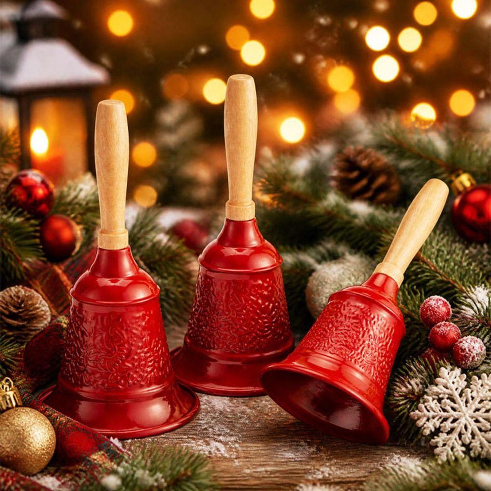 Creative Desk Christmas Bell Extra Loud Christmas Hand Bell Hand Cranked Bell Holiday Decoration