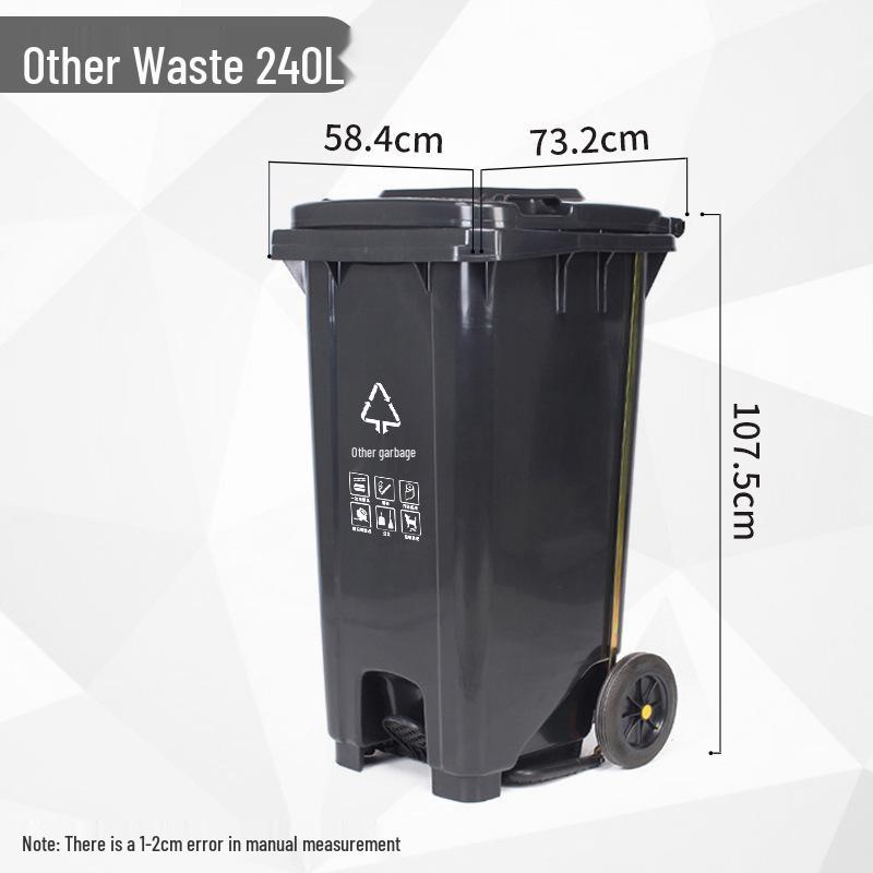 Four-Color Outdoor Waste Sorting Trash Can with Lid and Foot Pedal