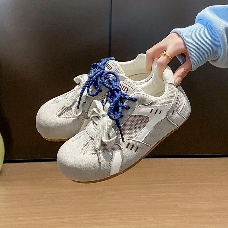 Popular Niche Color Matching German Training Shoes Women's 2025 Spring New Inner Height Increase Breathable Forrest Gump Shoes Pair of Shoelaces Versa