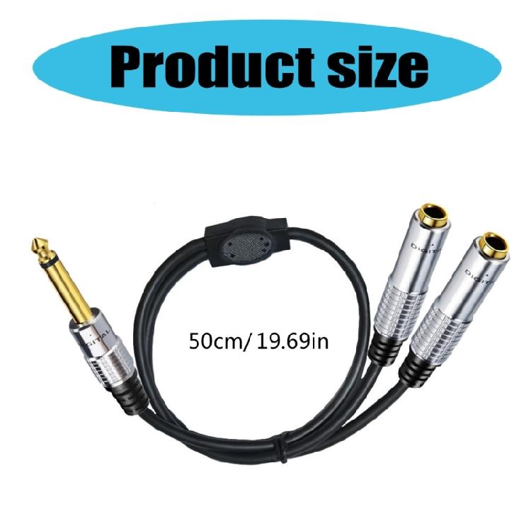 6.35mm Signal Y Splitter Cable Male To 2x6.35mm Female Adapter Speaker Headphones Extension Cable Headphones Splitter