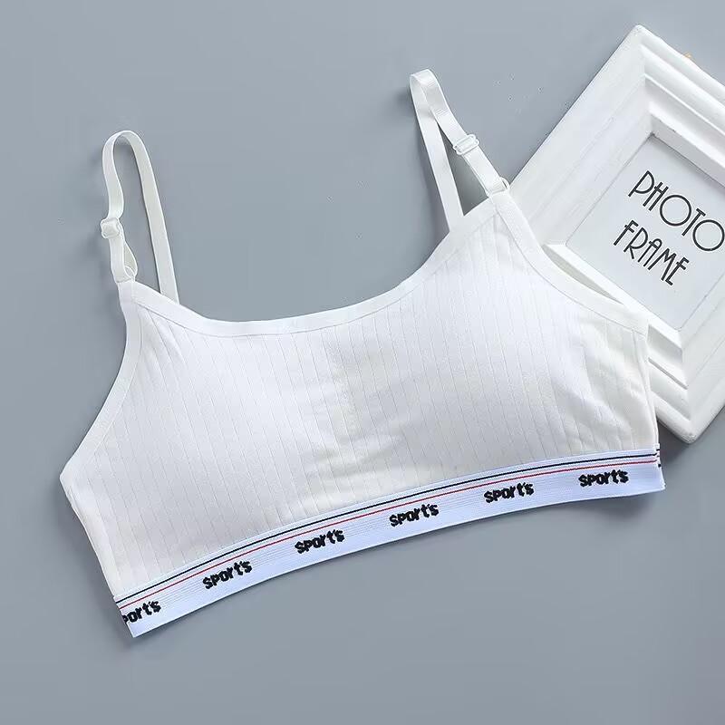 

Спортивное нижнее белье для девочек, хлопковое нижнее белье, детский тренировочный бюстгальтер, бюстгальтер для молодых девочек, нижнее белье для подростков 8-16 лет one size белый
