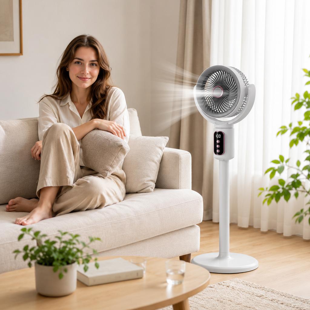Circulation Tower Fan, Pedestal Stand Fan for Home Use
