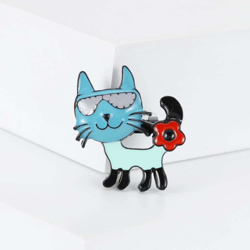 

Мультяшный милый корсаж с котом, креативная трехцветная эмалевая брошь в виде кота, элегантный костюм унисекс