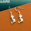 Exquisite 925 Sterling Silver Dolphin AAA Zirconia Earrings - Stylish Evening Jewelry