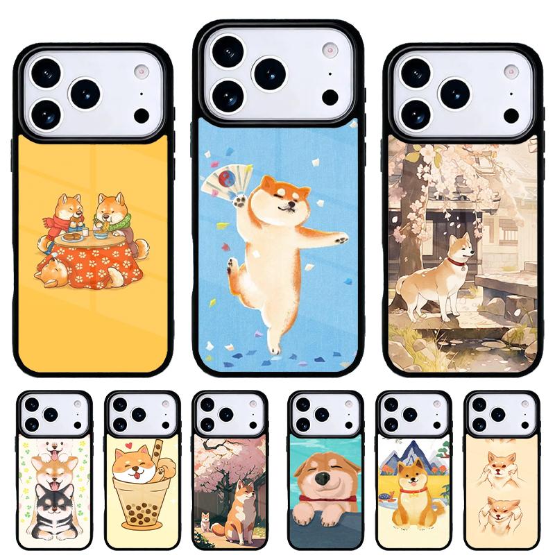 Shiba Inu Cute Cartoon Art Phone Case for iPhone 17 Air 16e 15 14 13 Pro Max Back Cover for 12 11 Pro Coque