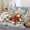 1pc Santa Claus, Snowy Village Blanket Lightweight Flannel Throw for Sofa Bed Travel Camping Livingroom Office Couch Chair