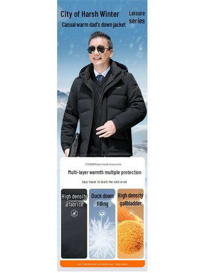Men's Winter Down Jacket for 50s & 60s - New Style for Middle-aged & Elderly