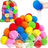12/30/60Pcs Water Soaker Balls Reusable Sponge Water Balloons Cotton Splash Toys for Pool Beach Summer Swimming Games Toy
