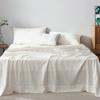 100% Linen Bed Sheet Set, High Quality Solid Color Fitted Sheet Set, Single Double Queen King Size Flat Sheet Set,Bedding White