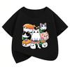 Funny Sushi Cat Food Design Printed T Shirts Short Sleeve Kids Childrens Tshirt Boys Girls Summer Spring Cute Top Tee Shirt
