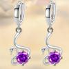 925 Stamp Silver Plated Women Earrings Cute Goose Drop Pendant Multicolor Zircon Earring For Women Girl Jewelry Gifts