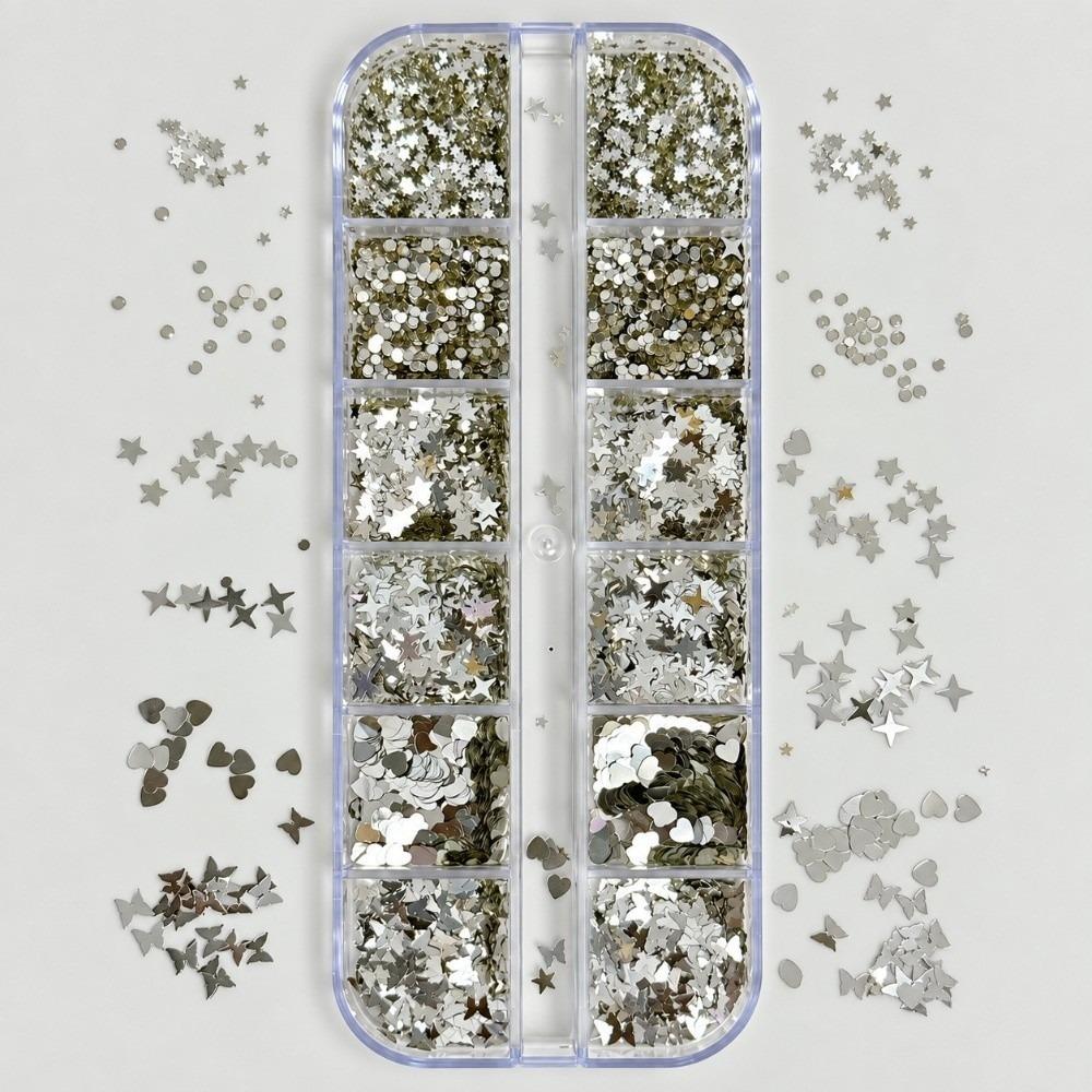 Star Nail Art Sequins Kit Polka Dots Nail Charms Decorations Manicure Accessories