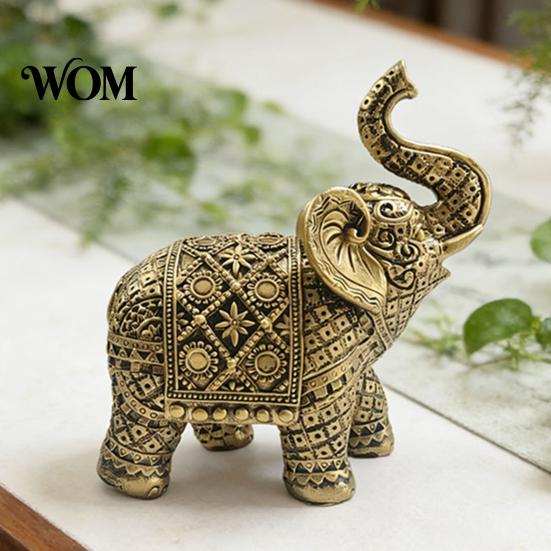 Feng Shui Ornaments Elephant Figurine, Luck Charm Sculpture, Versatile Indoor Outdoor Decor for Entryway Interior Ornament Car Tabletop Living