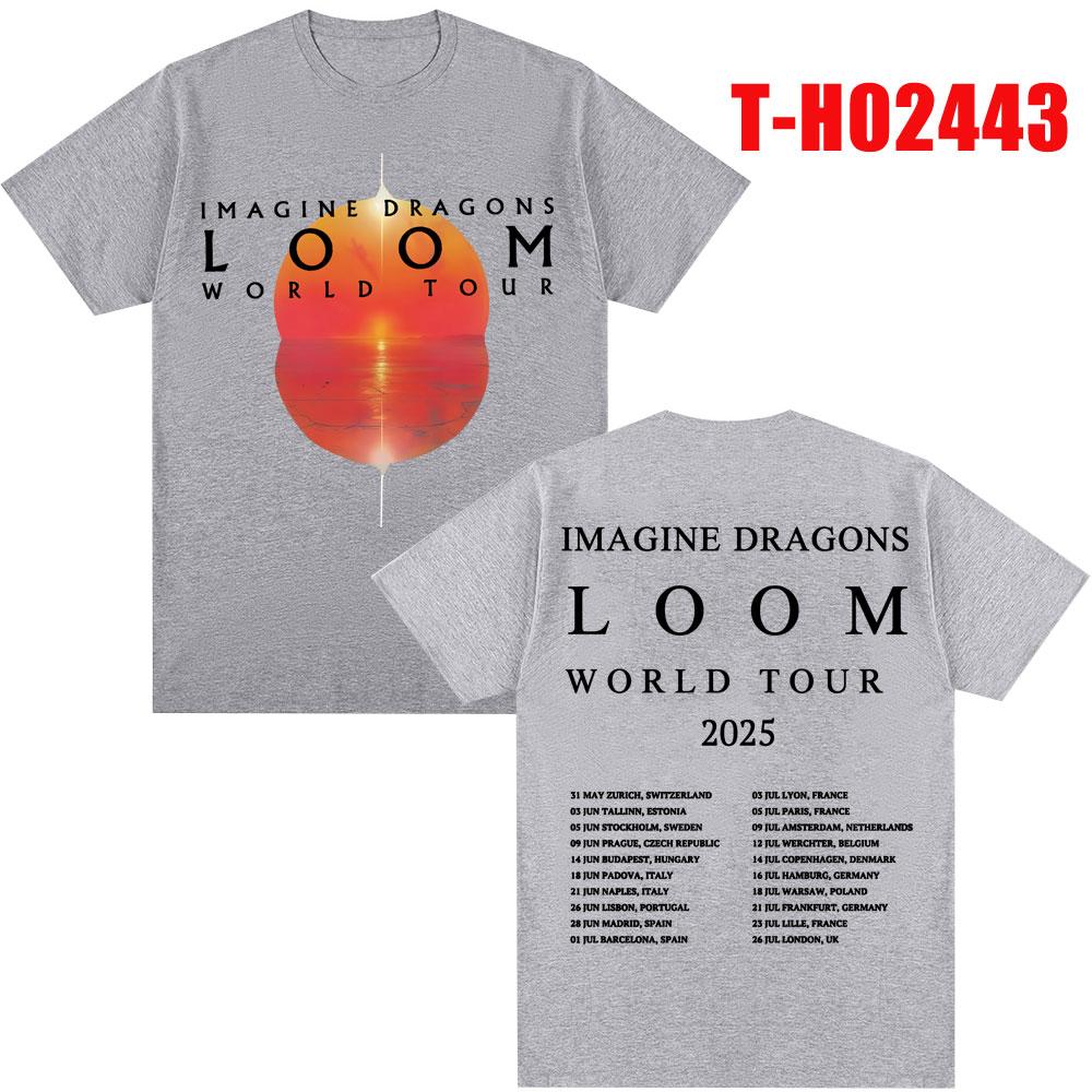 Imagine Dragons Loom Tour T Shirt Men Women Trendy Hip Hop T-shirts 100% Cotton Oversized Popular T Shirts
