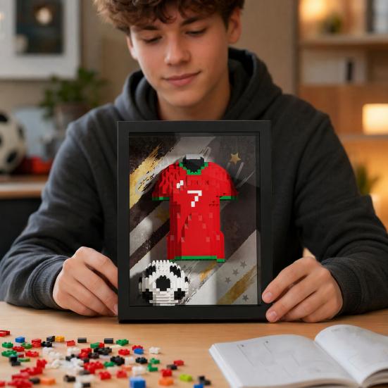758/769/778/793/811/815 ks/Sada Fotbalový dres Mikro stavebnice Hračka, DIY 3D zarámovaný model fotbalového dresu Montážní sada, Dárek pro fotbal