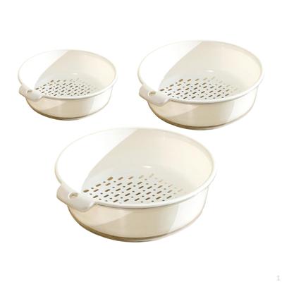 3 Pack Vegetable Washing Basket Layer Drainage Container for Kitchen Use