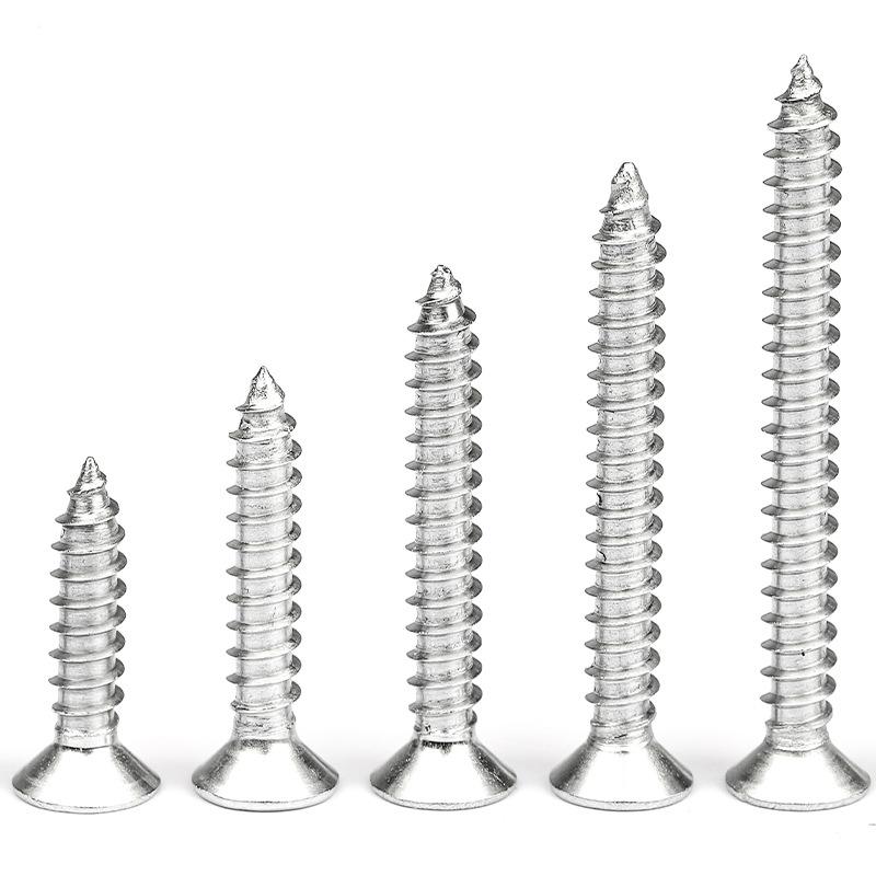 304 Stainless Steel Flat Head Self-Tapping Screw Set - Countersunk Cross, M2/M3/M4