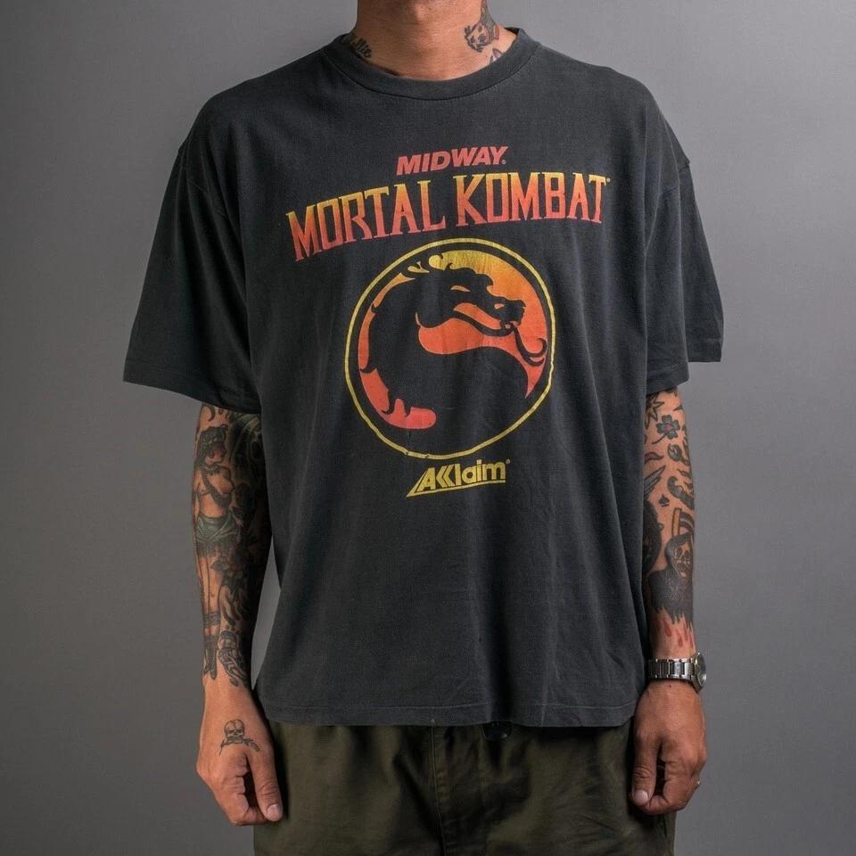 1993 Mortal Kombat Video Game Release Promo Black T-Shirt S